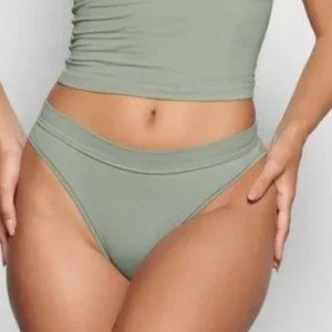 CT567 Skims NWT SKIMS Cotton Jersey Cheeky Tanga Brief Lagoon 4X